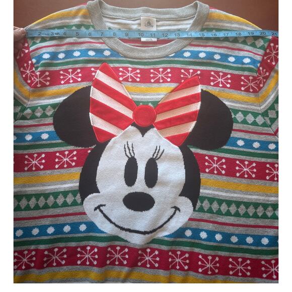 Disney Store Minnie Mouse Holiday Sweater 2XL Fair Isle EUC Unisex - Picture 6 of 7
